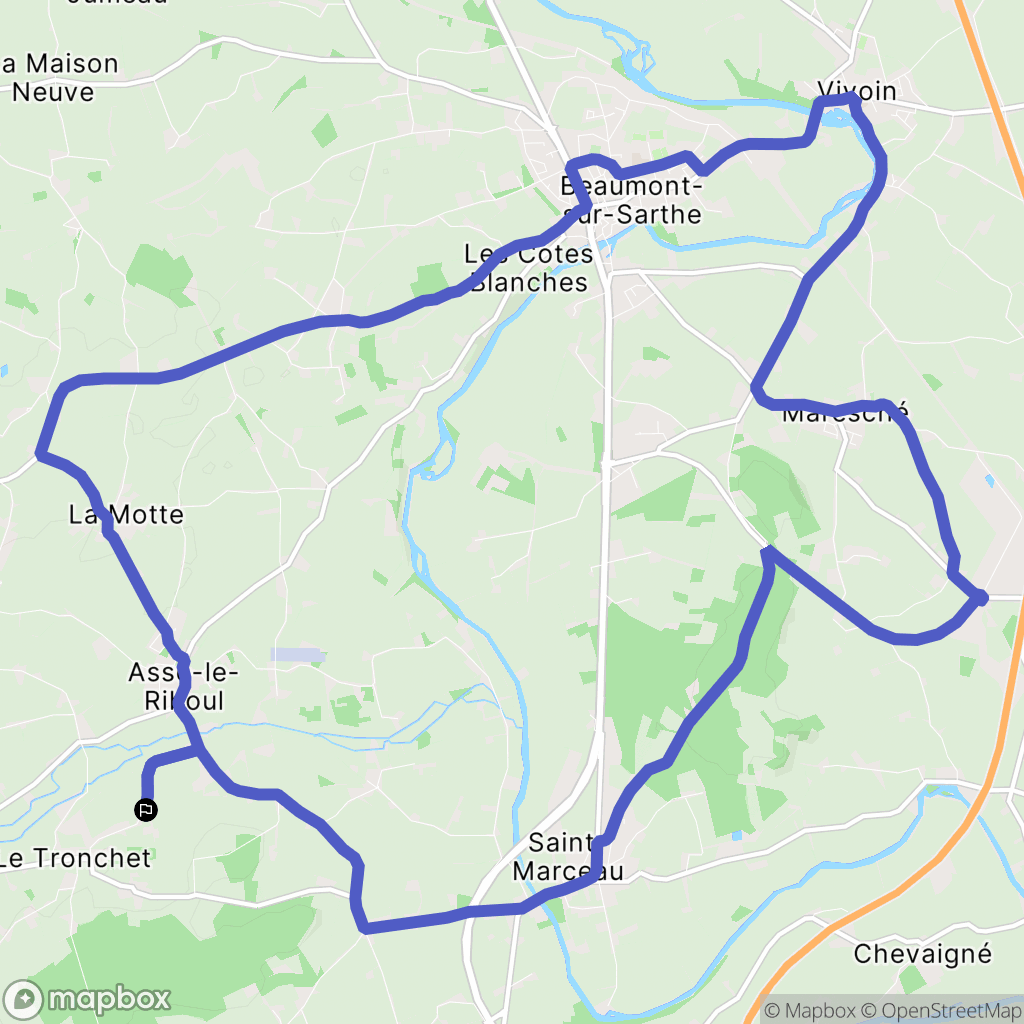 Le Tronchet : carte du parcours de randonnée - France