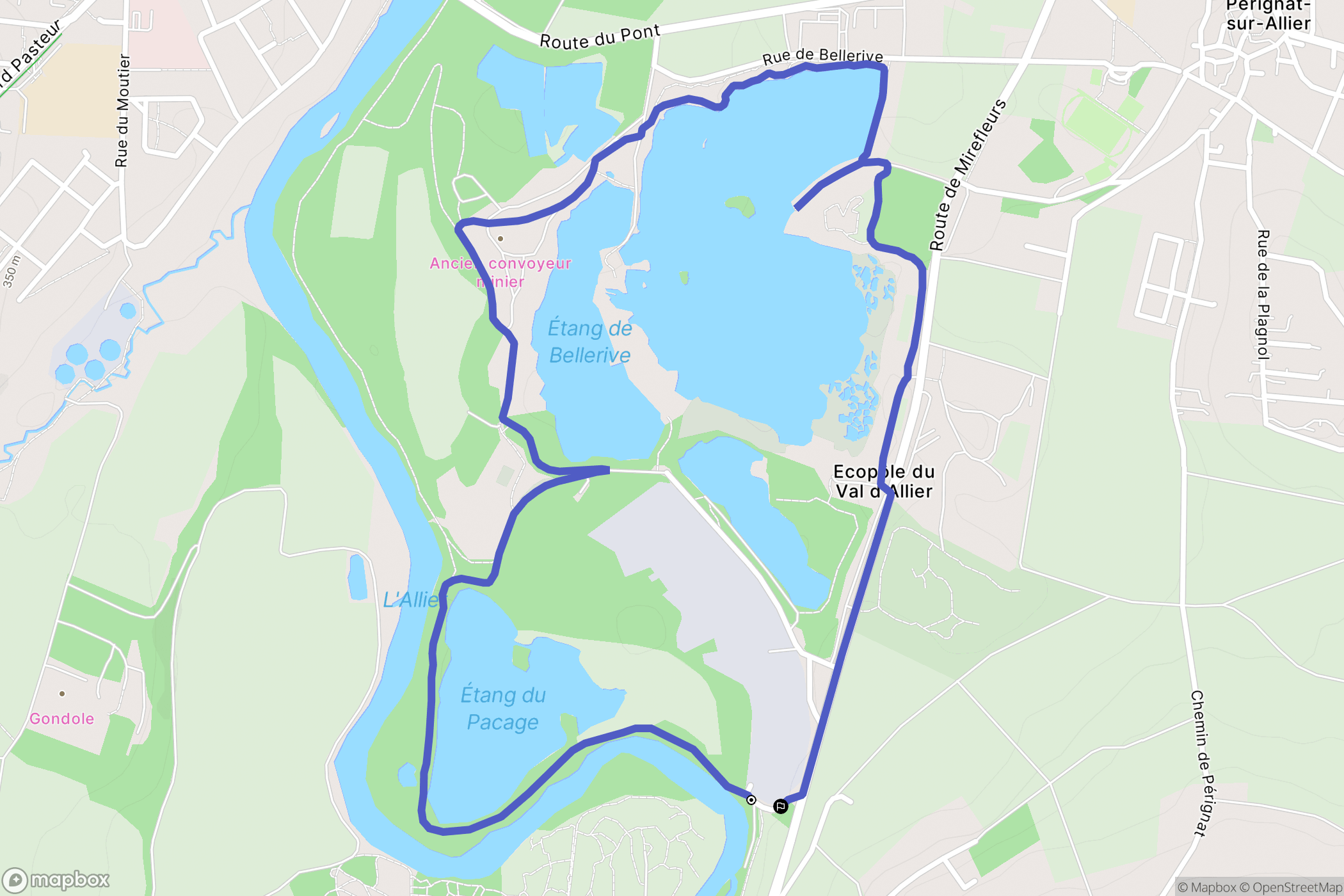 La Roche-Noire : carte du parcours de randonnée - France