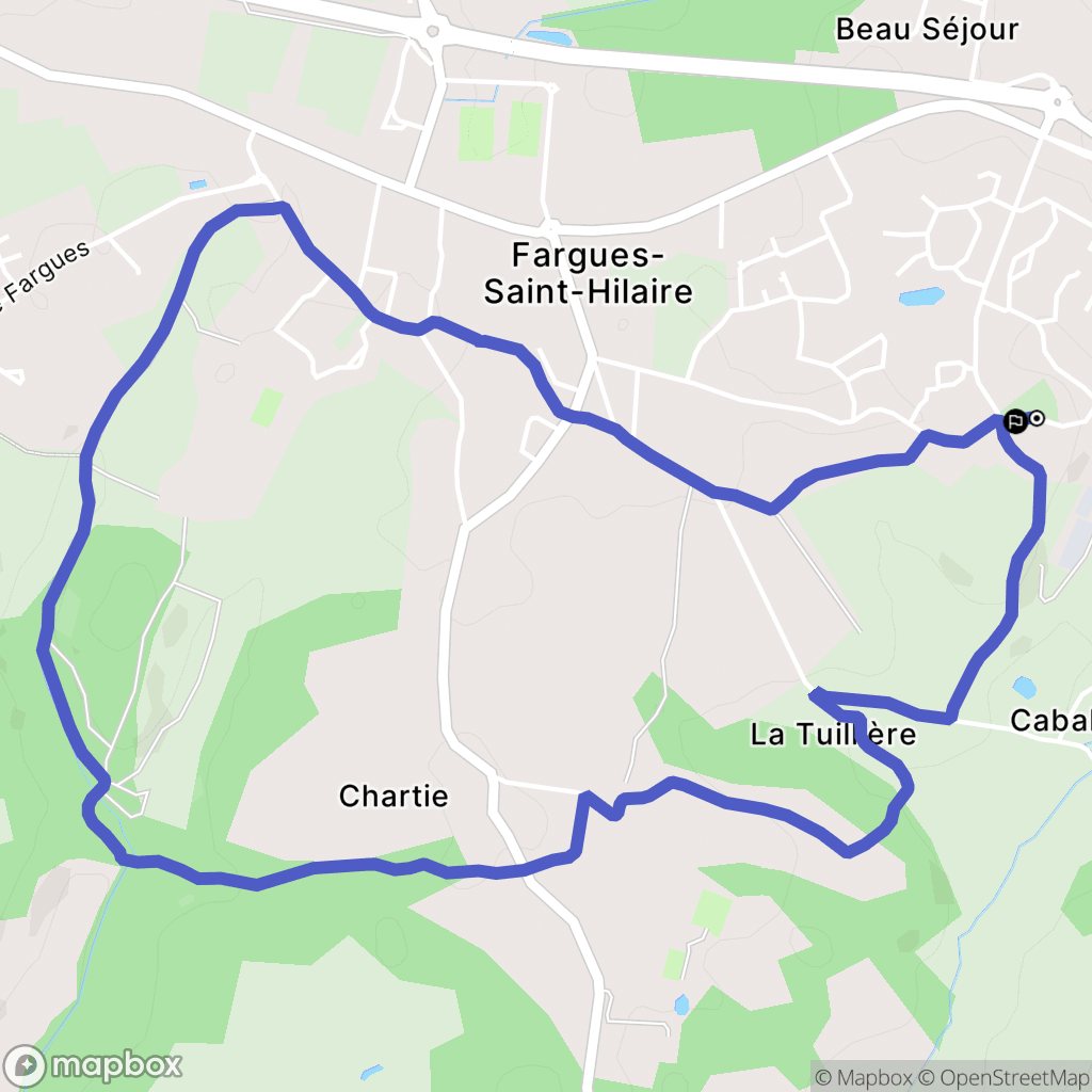 Fargues-Saint-Hilaire : carte du parcours de randonnée - France