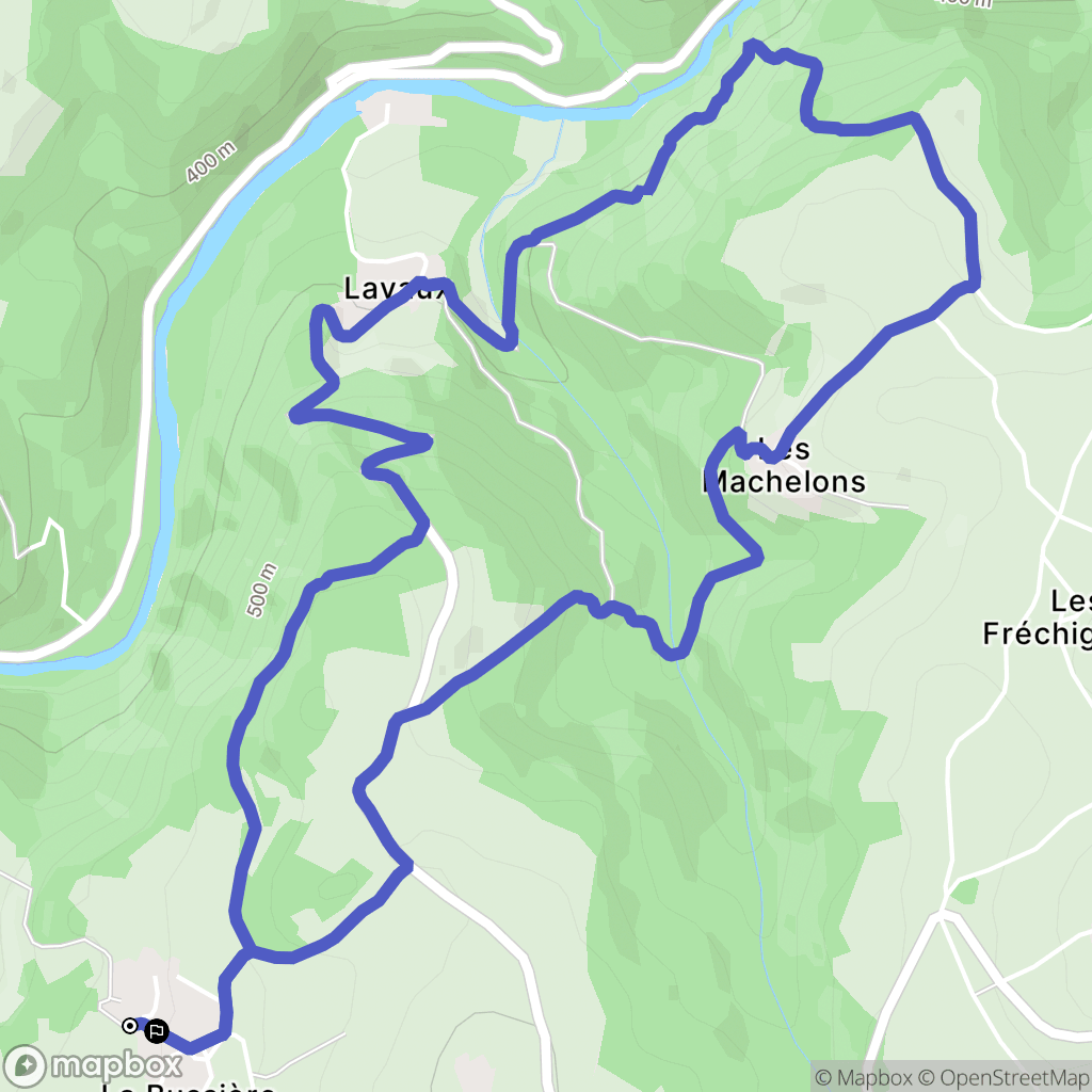 Pouzol : carte du parcours de randonnée - France