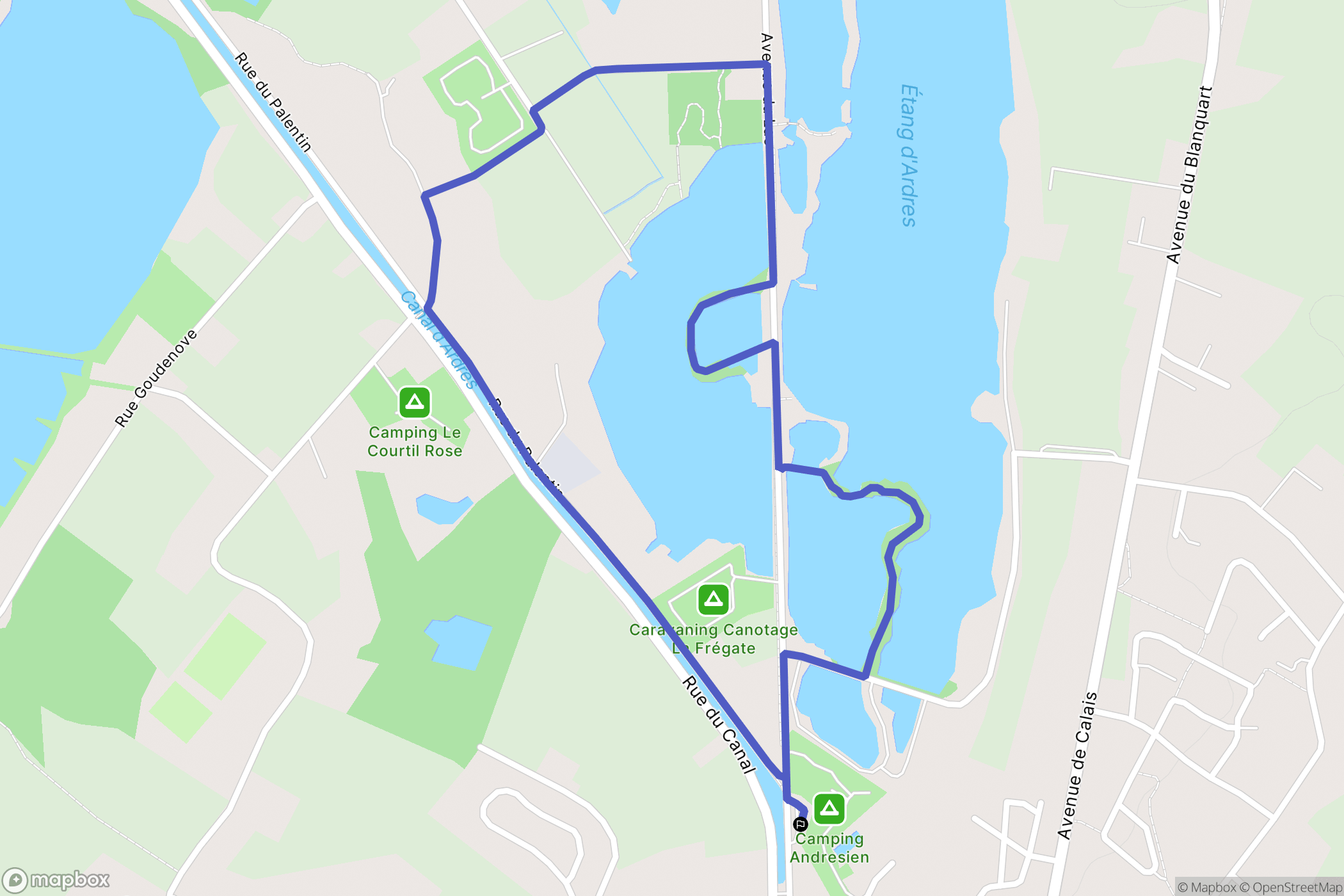 Ardres : carte du parcours de randonnée - France