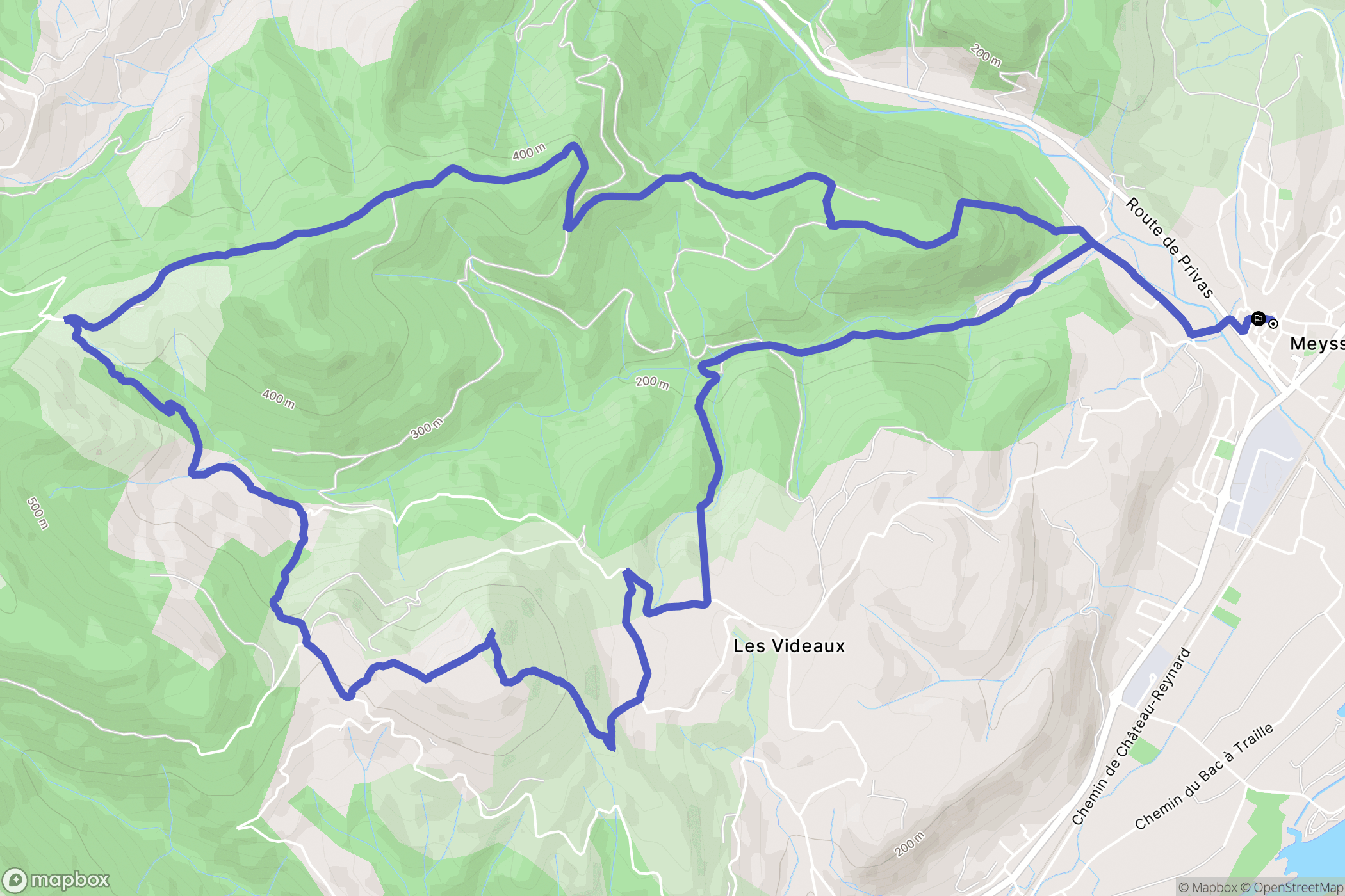 Meysse : carte du parcours de randonnée - France