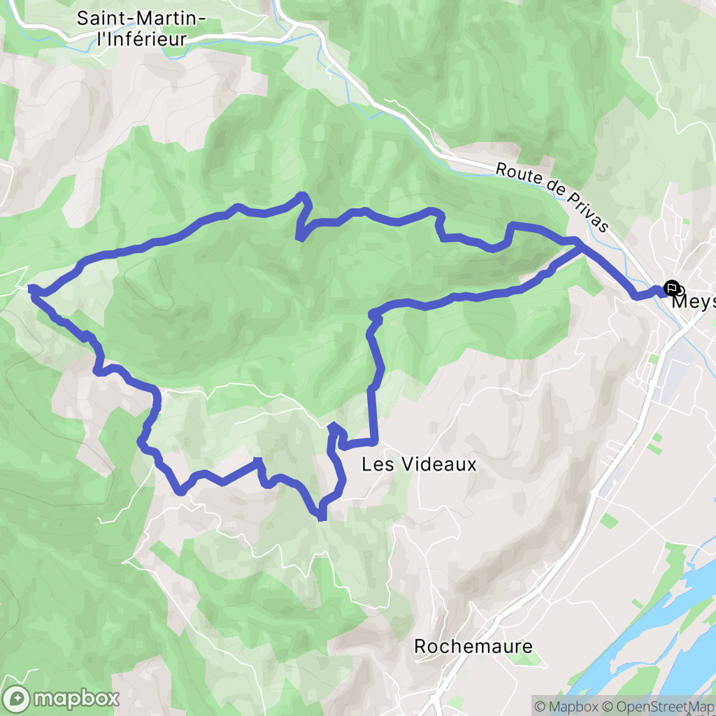 Meysse : carte du parcours de randonnée - France