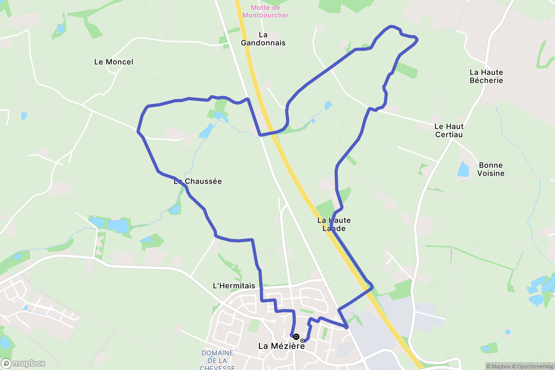 La Mézière : carte du parcours de randonnée - France