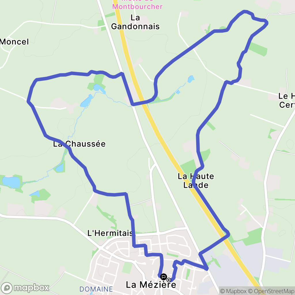 La Mézière : carte du parcours de randonnée - France