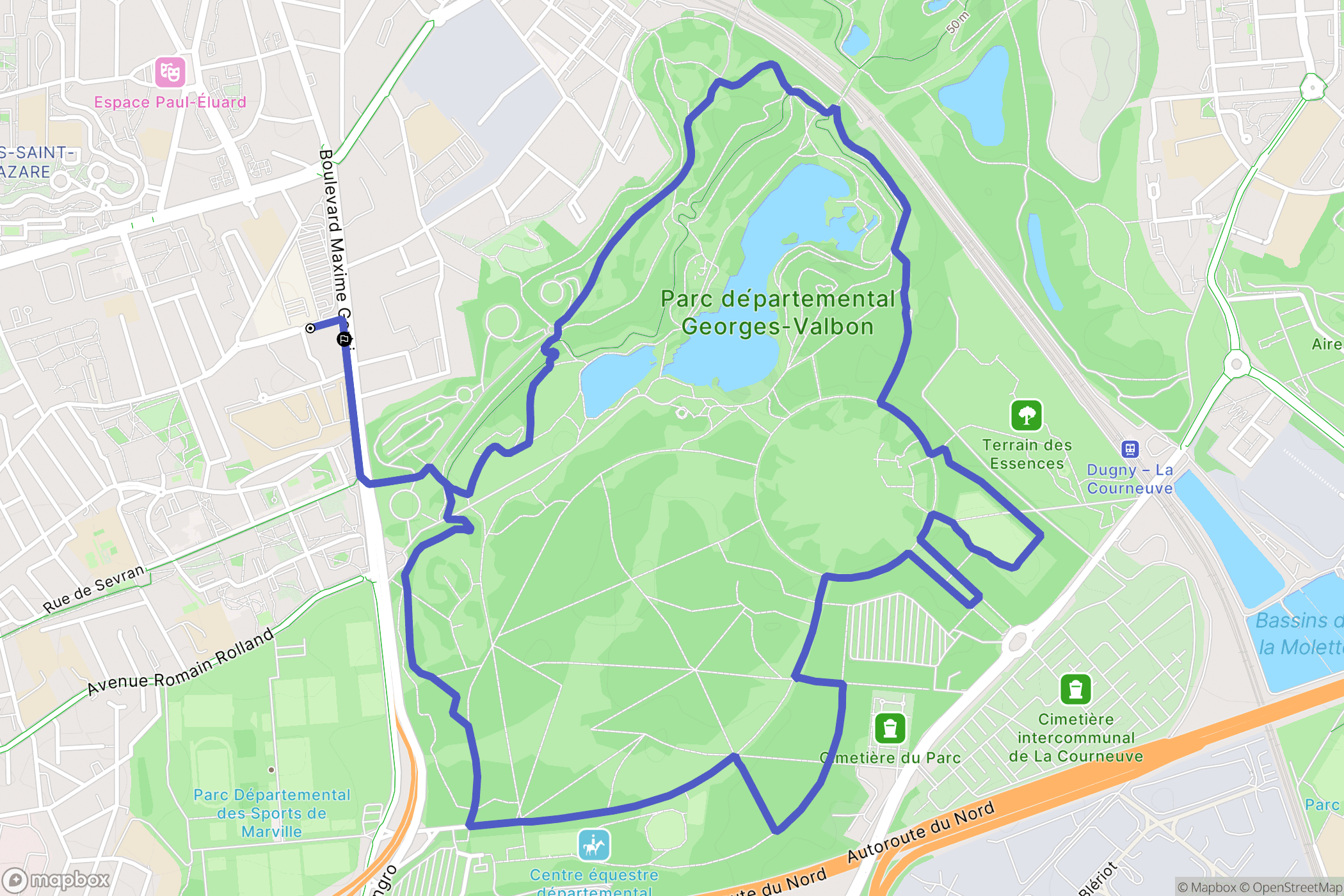 Stains : carte du parcours de randonnée - France