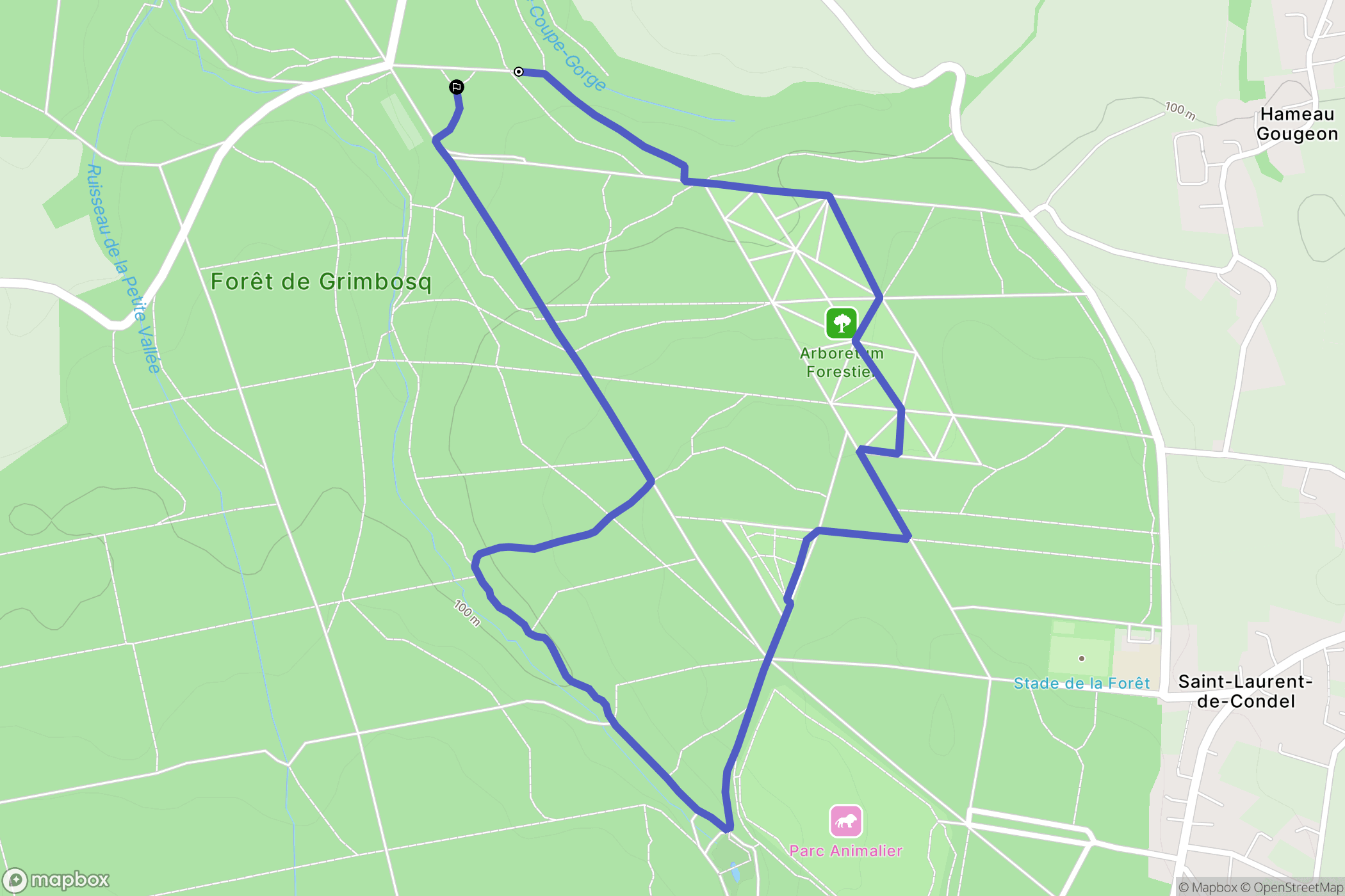 Grimbosq : carte du parcours de randonnée - France