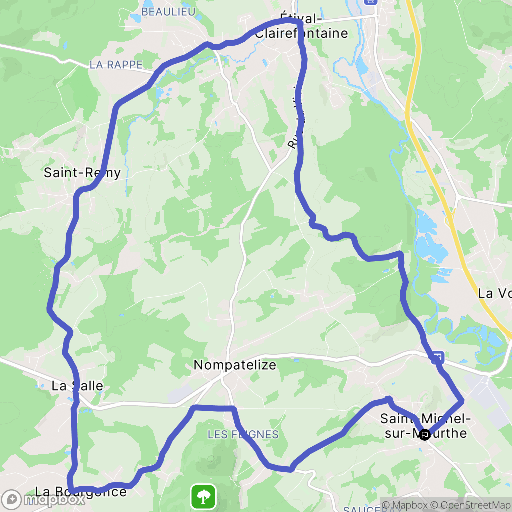Saint-Michel-sur-Meurthe : carte du parcours de randonnée - France