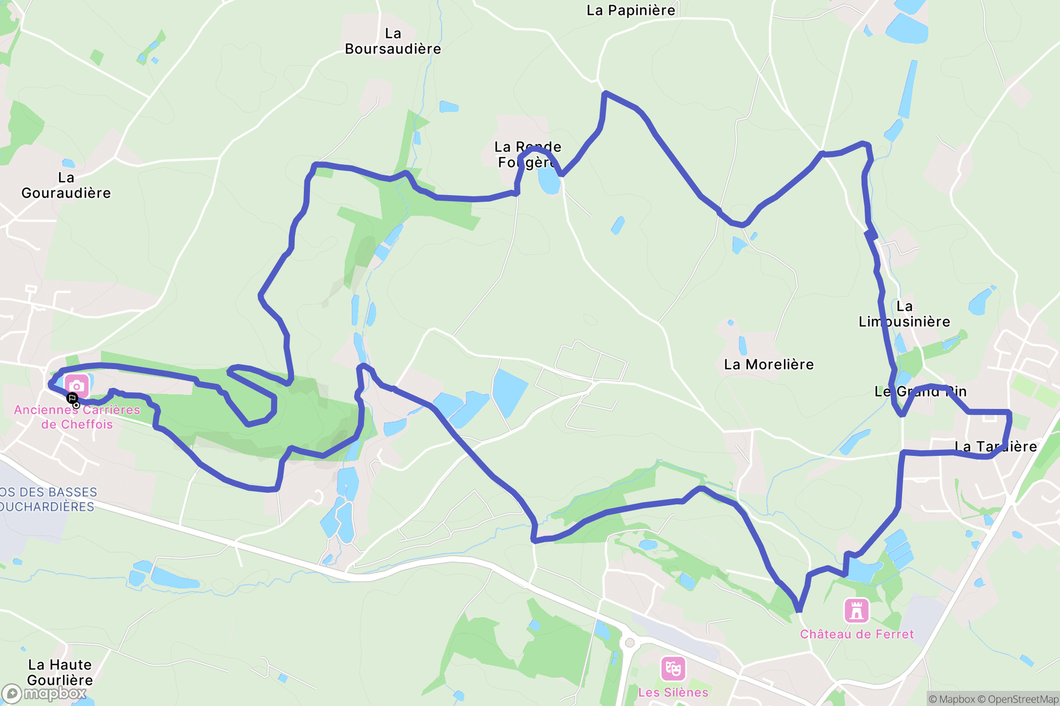 Cheffois : carte du parcours de randonnée - France