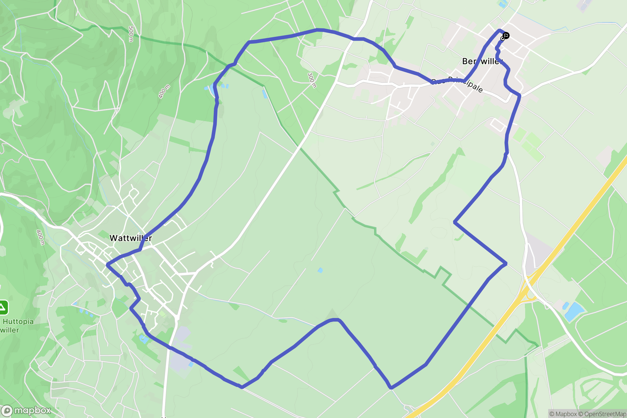 Berrwiller : carte du parcours de randonnée - France