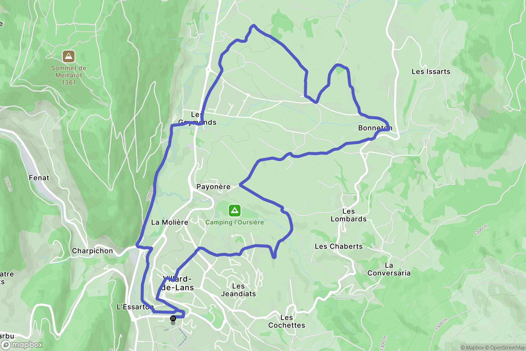 Villard-de-Lans : carte du parcours de randonnée - France