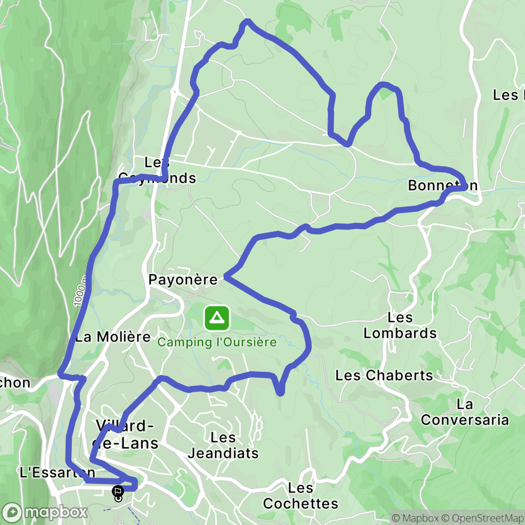 Villard-de-Lans : carte du parcours de randonnée - France