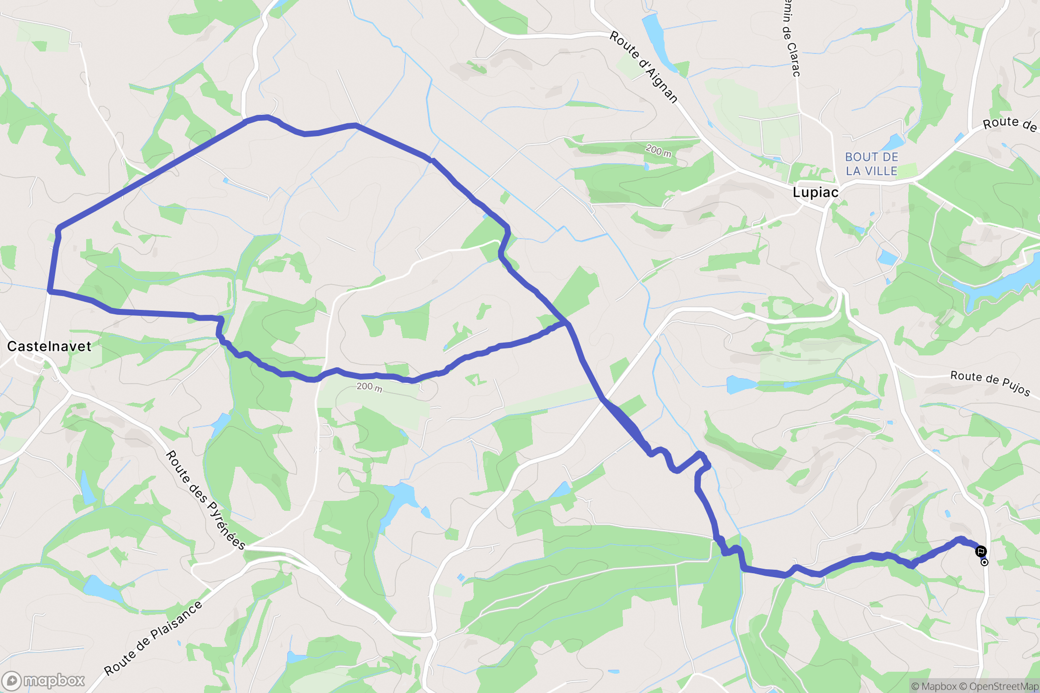 Lupiac : carte du parcours de randonnée - France