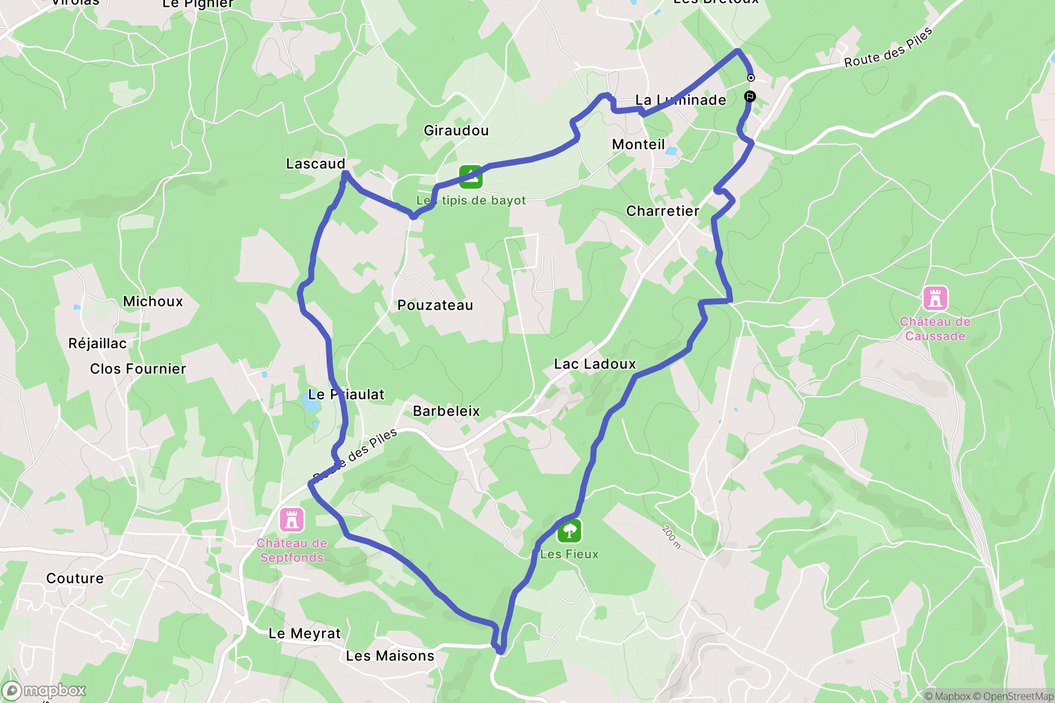 Cornille : carte du parcours de randonnée - France