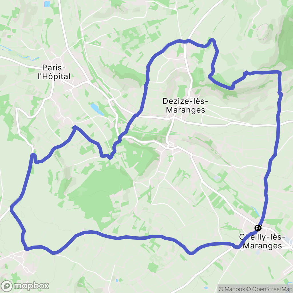 Cheilly-lès-Maranges : carte du parcours de randonnée - France