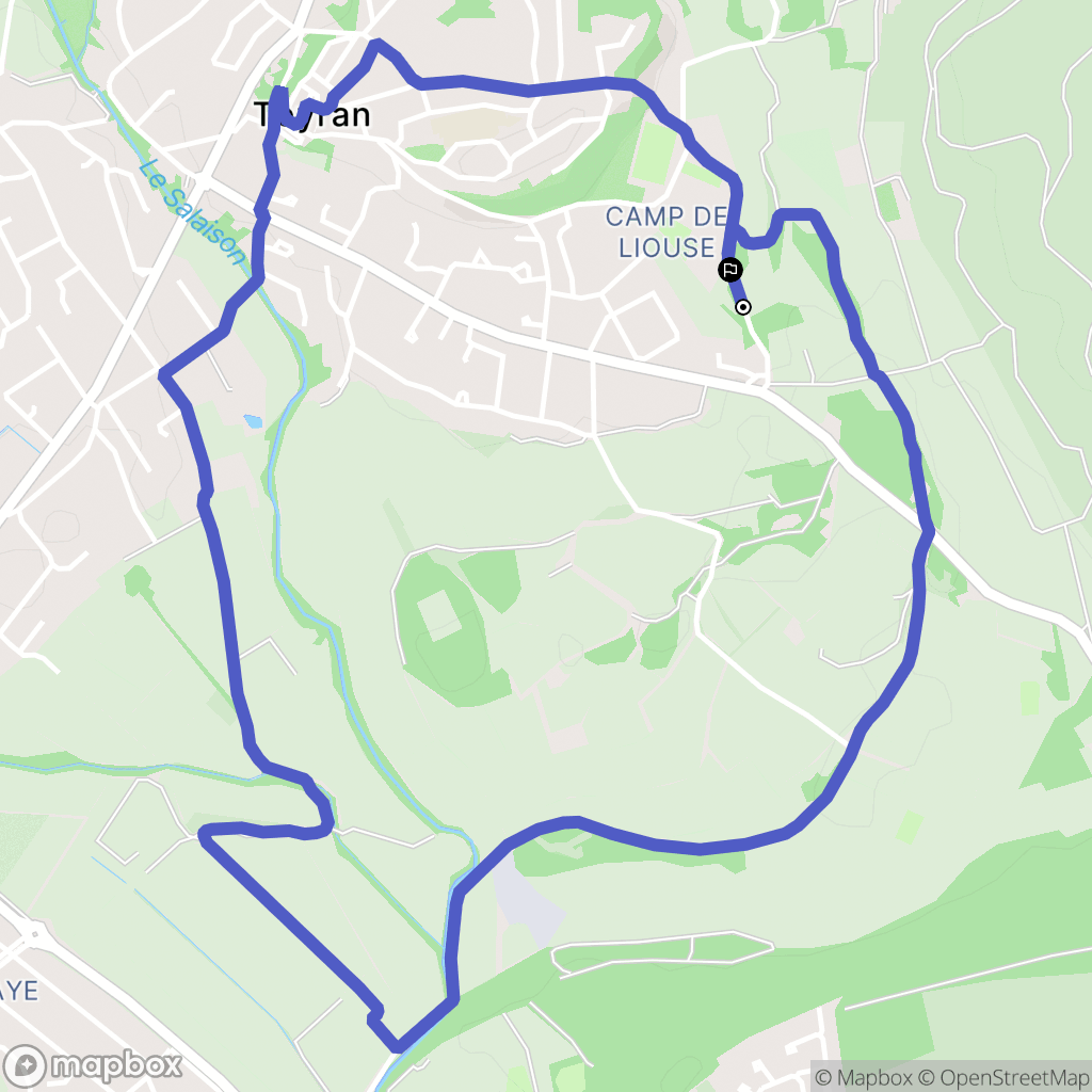 Teyran : carte du parcours de randonnée - France