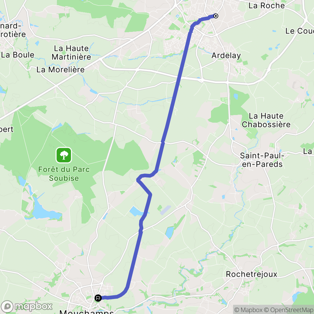 Les Herbiers : carte du parcours de randonnée - France