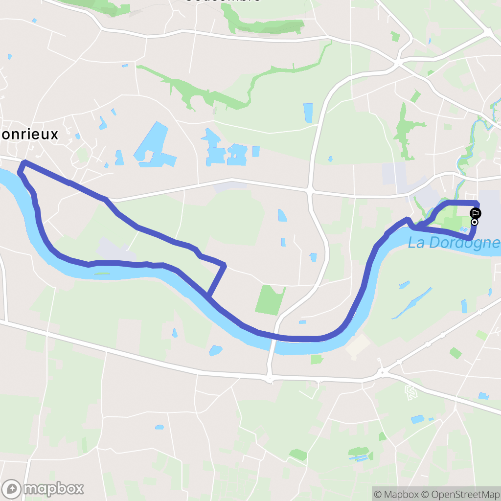 Bergerac : carte du parcours de randonnée - France