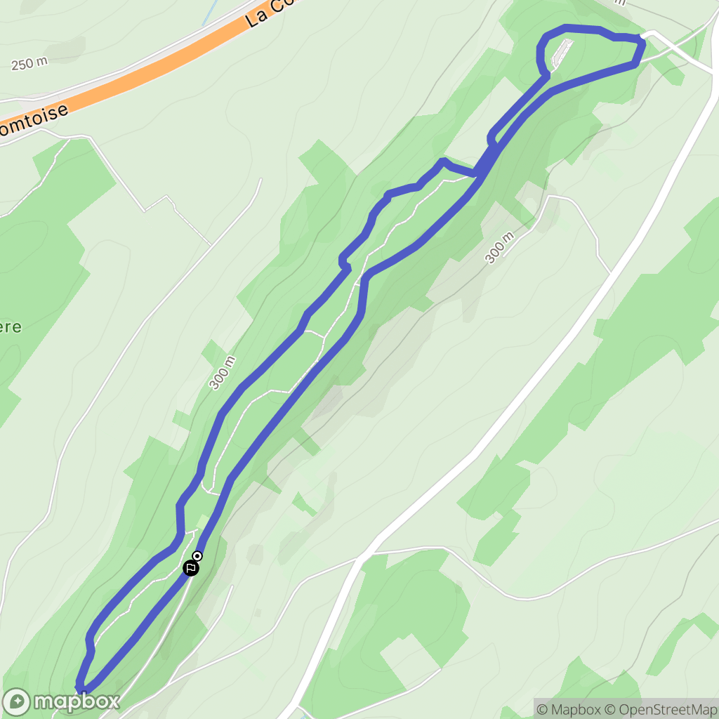 Pouilley-les-Vignes : carte du parcours de randonnée - France