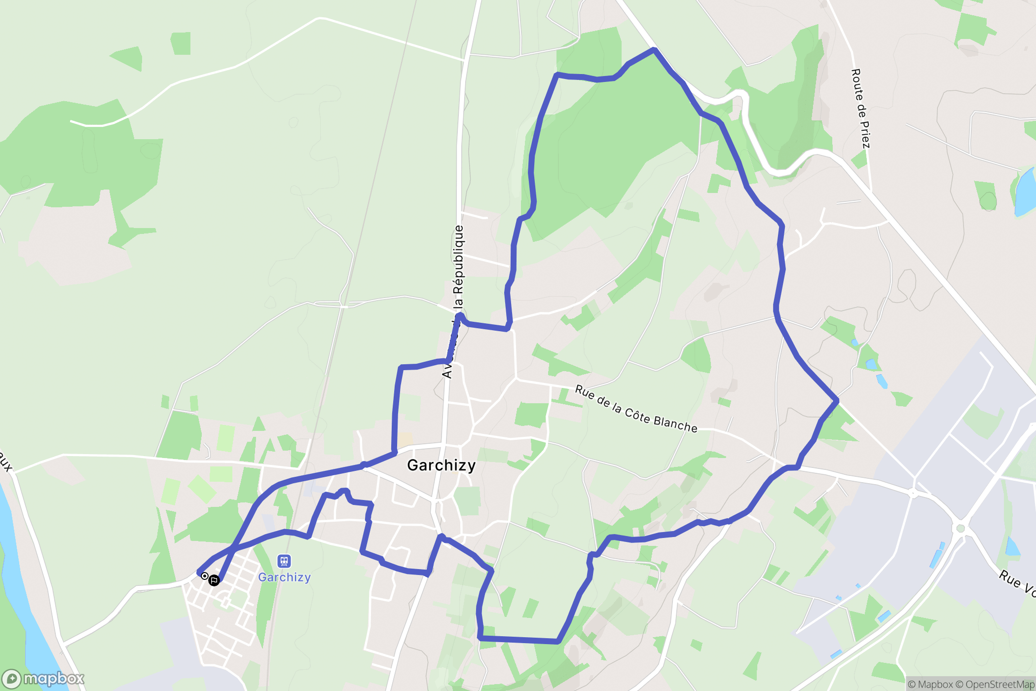 Garchizy : carte du parcours de randonnée - France