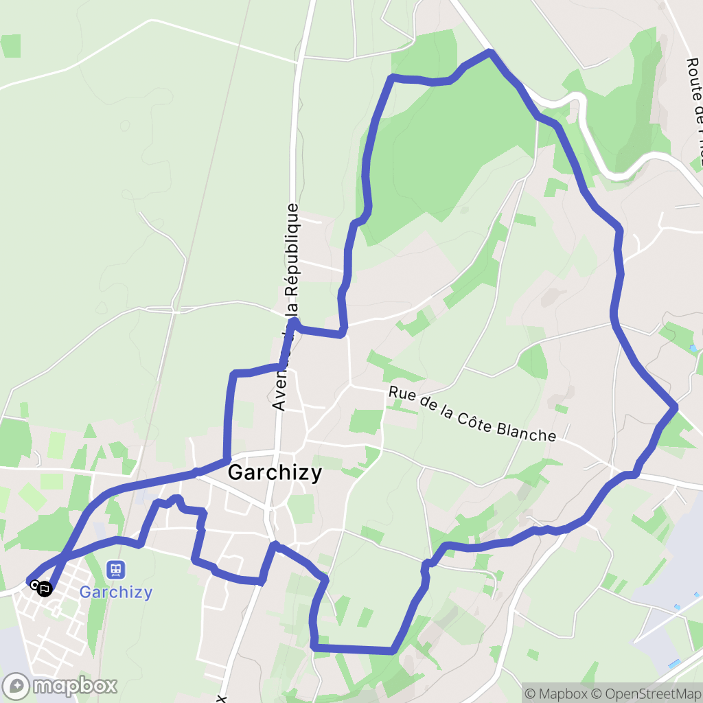 Garchizy : carte du parcours de randonnée - France