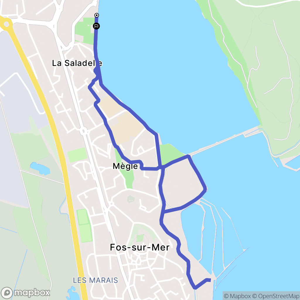 Fos-sur-Mer : carte du parcours de randonnée - France