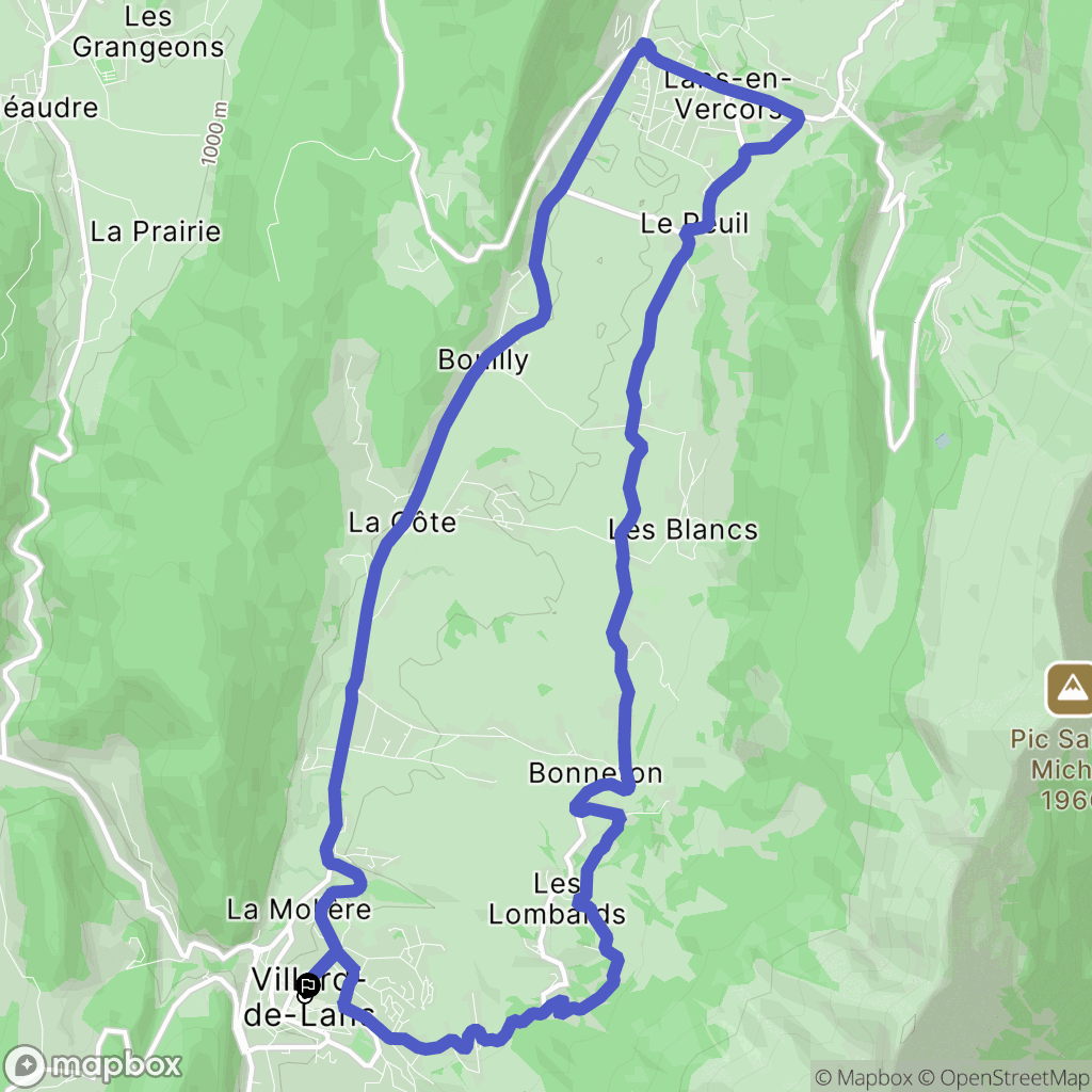 Villard-de-Lans : carte du parcours de randonnée - France