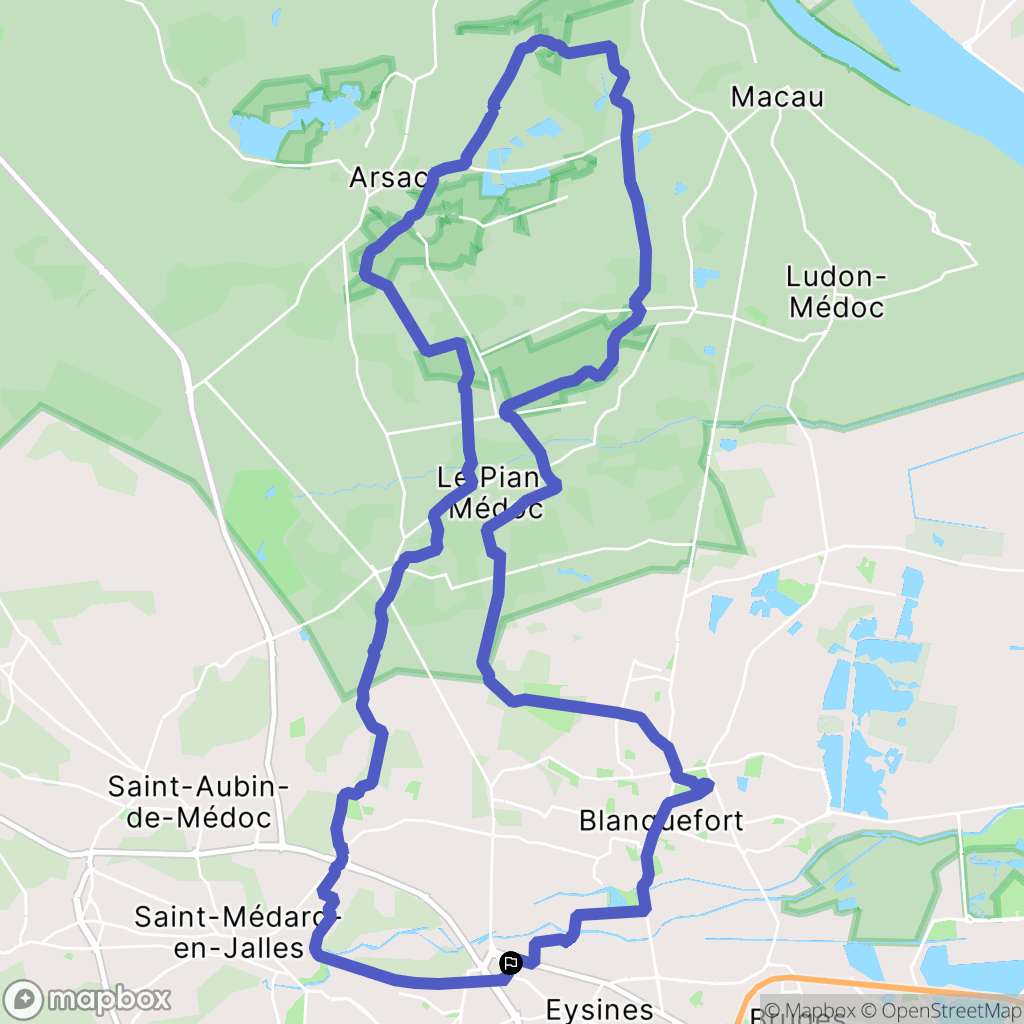 Eysines : carte du parcours de randonnée - France