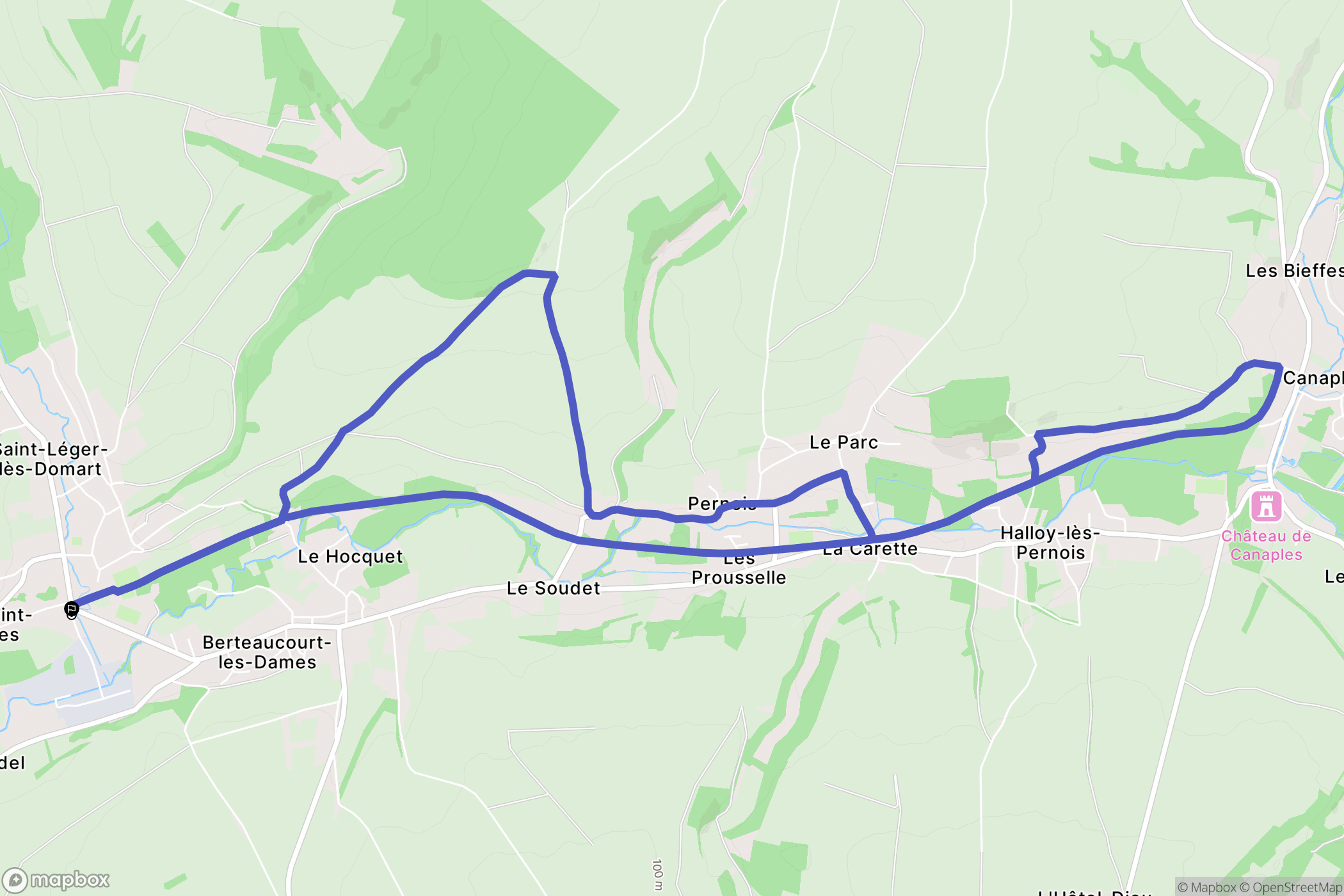 Saint-Léger-lès-Domart : carte du parcours de randonnée - France
