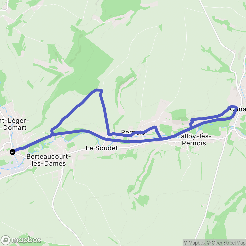 Saint-Léger-lès-Domart : carte du parcours de randonnée - France