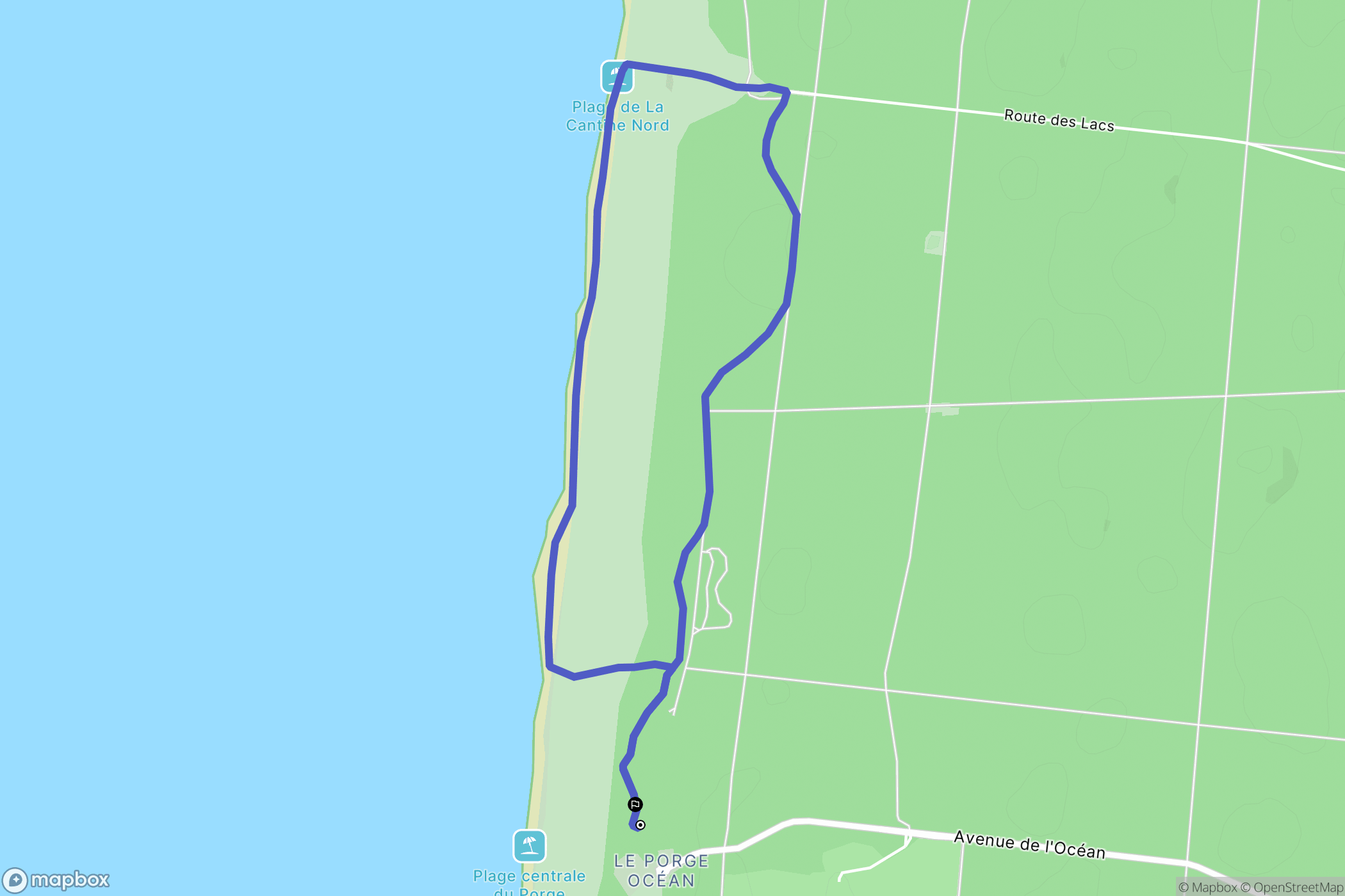 Le Porge : carte du parcours de randonnée - France