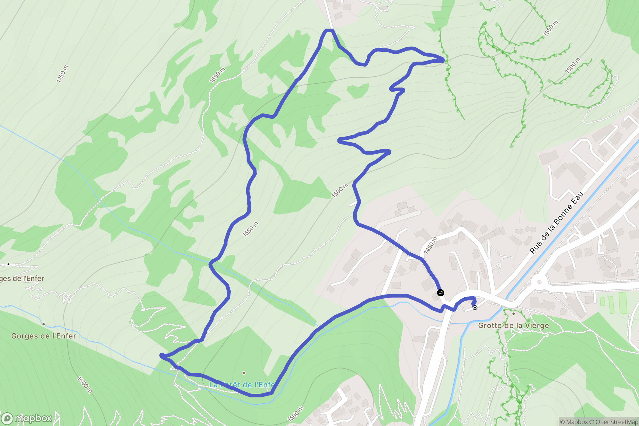 Valloire : carte du parcours de randonnée - France