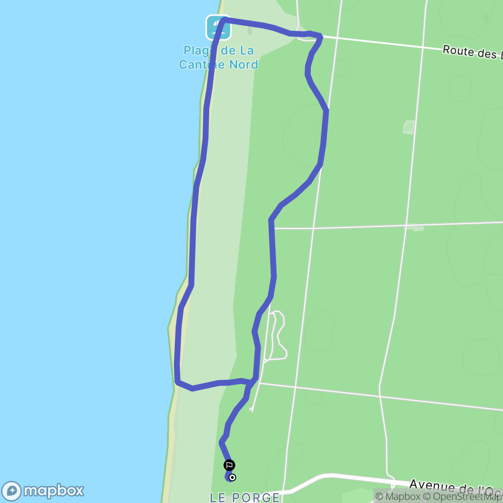 Le Porge : carte du parcours de randonnée - France