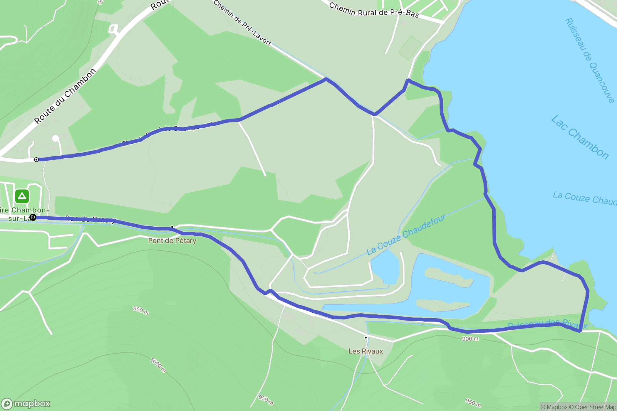 Chambon-sur-Lac : carte du parcours de randonnée - France
