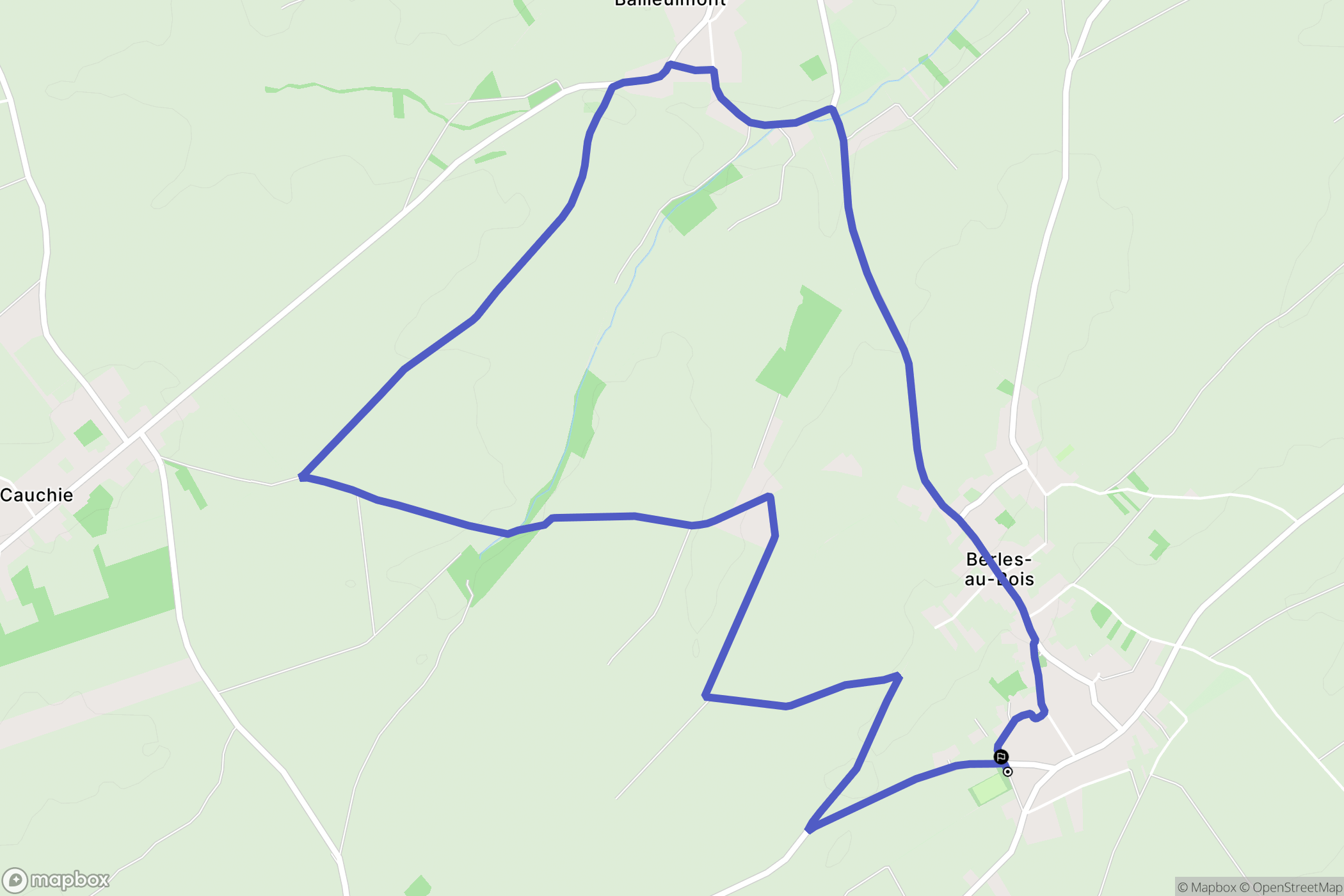 Berles-au-Bois : carte du parcours de randonnée - France