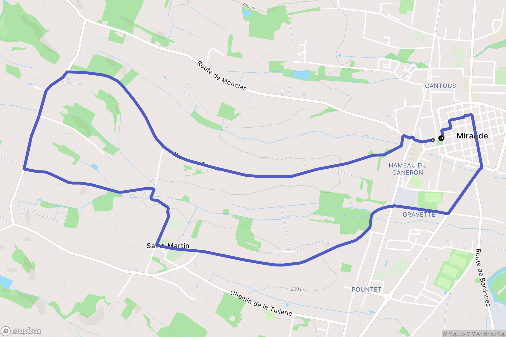 Mirande : carte du parcours de randonnée - France