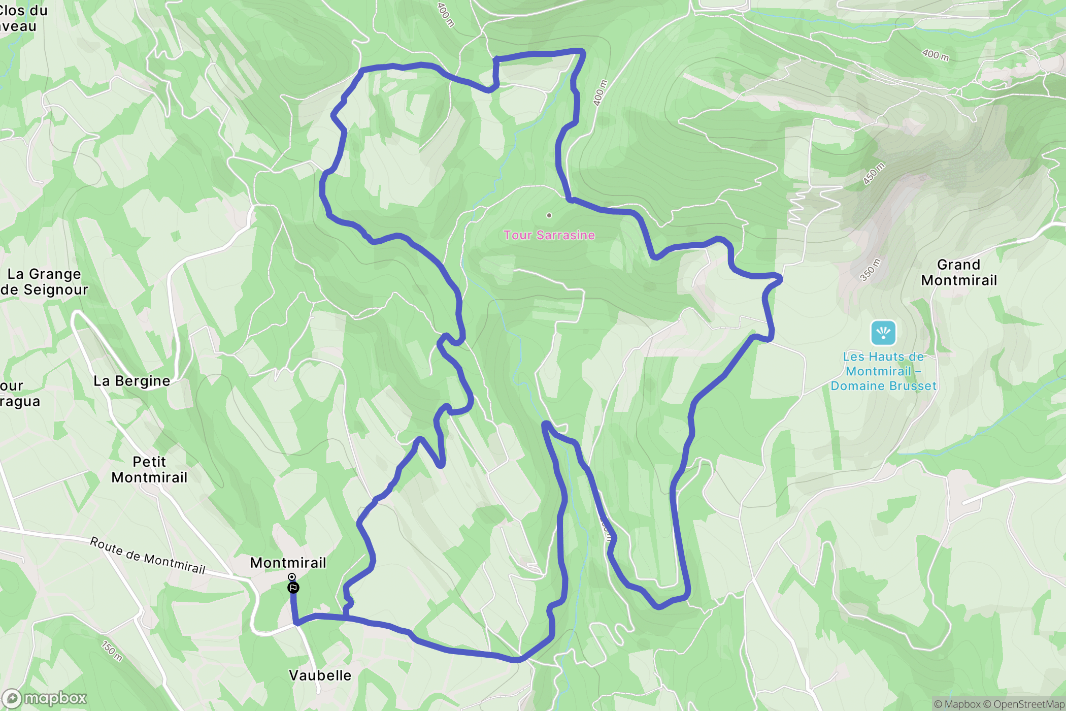 Beaumes-de-Venise : carte du parcours de randonnée - France