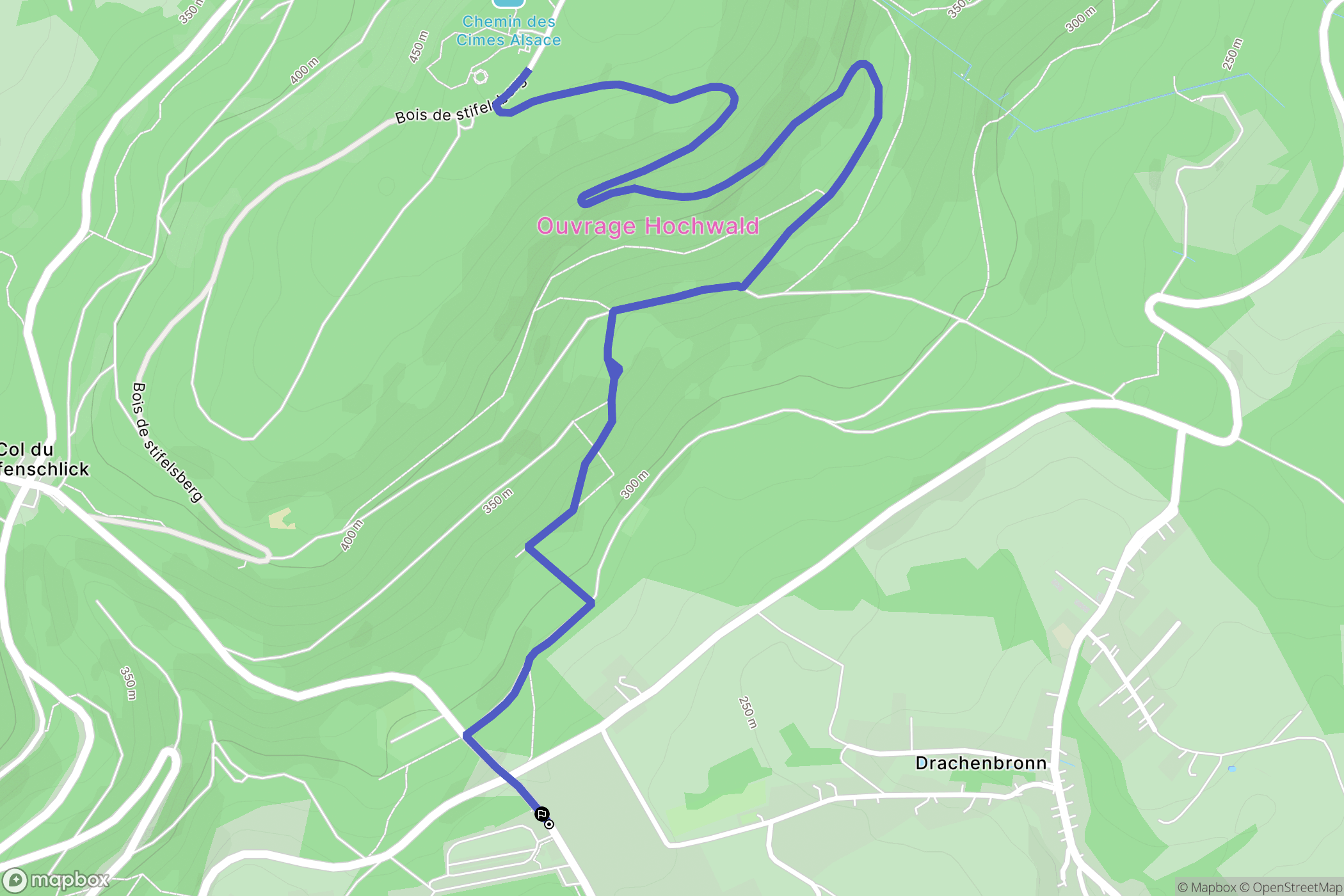Drachenbronn-Birlenbach : carte du parcours de randonnée - France
