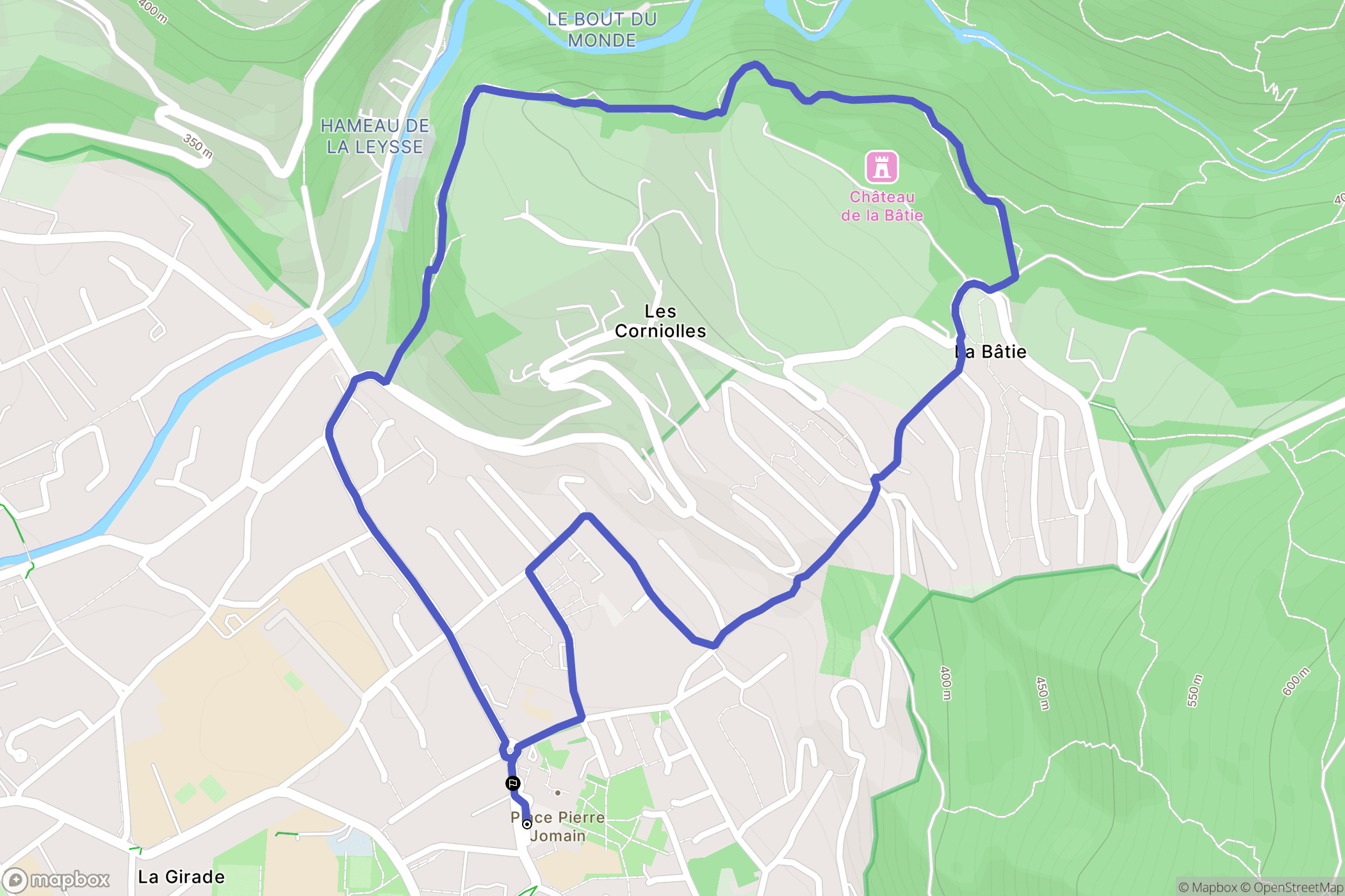 Barby : carte du parcours de randonnée - France