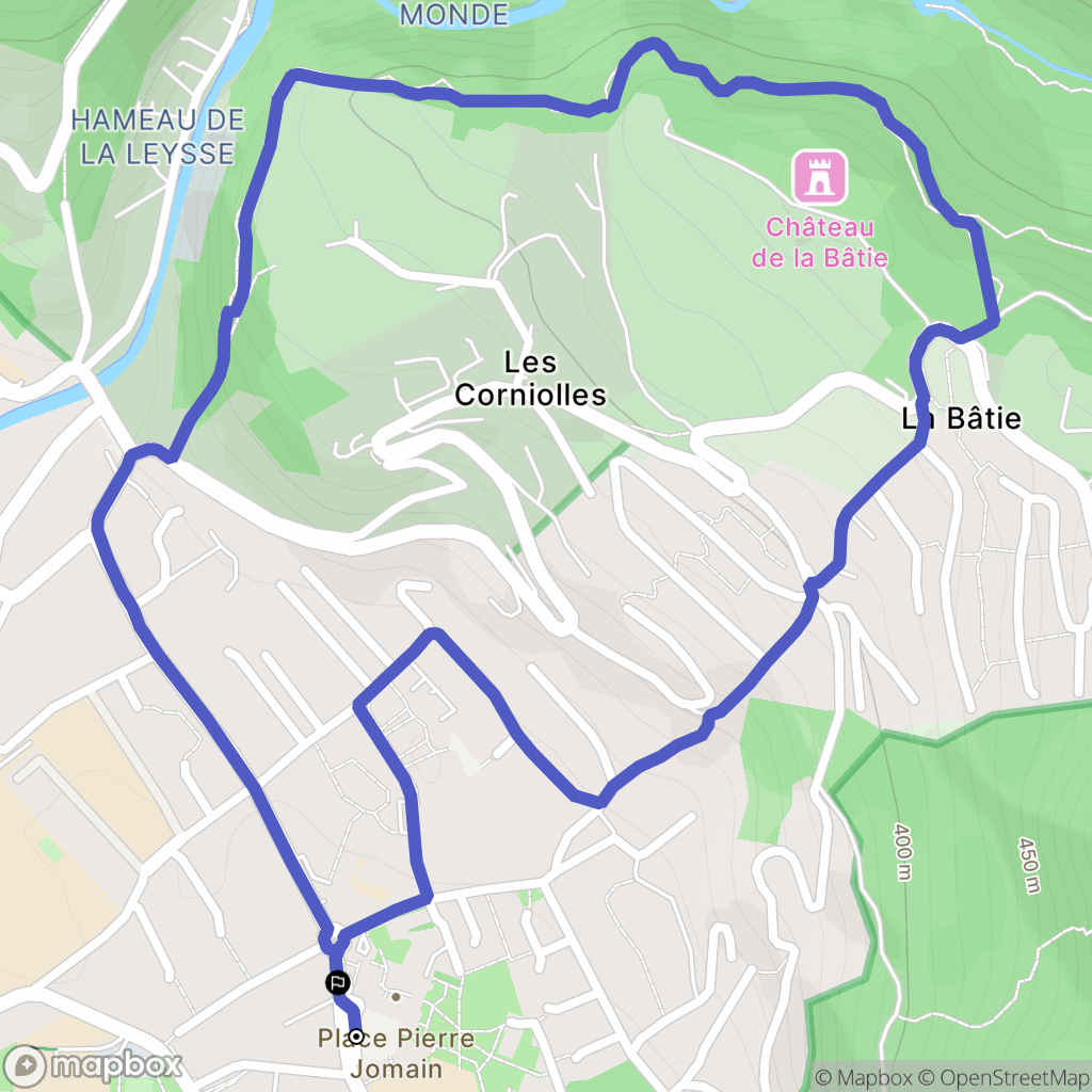 Barby : carte du parcours de randonnée - France