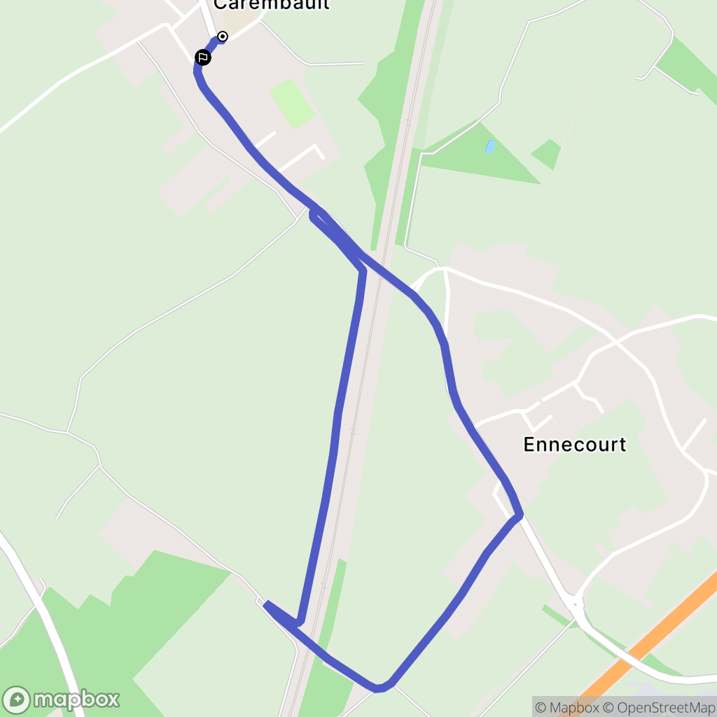 Camphin-en-Carembault : carte du parcours de randonnée - France