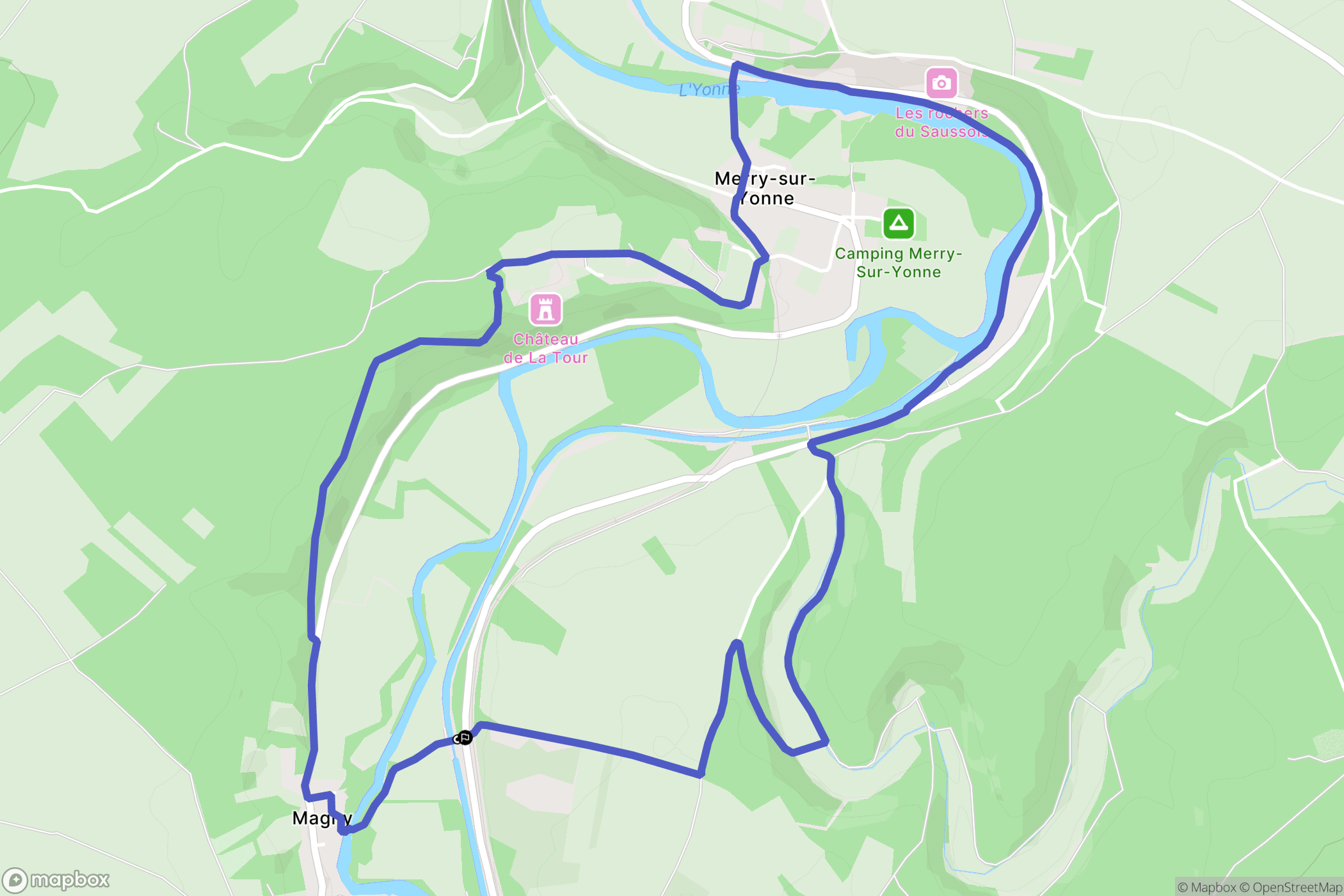 Châtel-Censoir : carte du parcours de randonnée - France