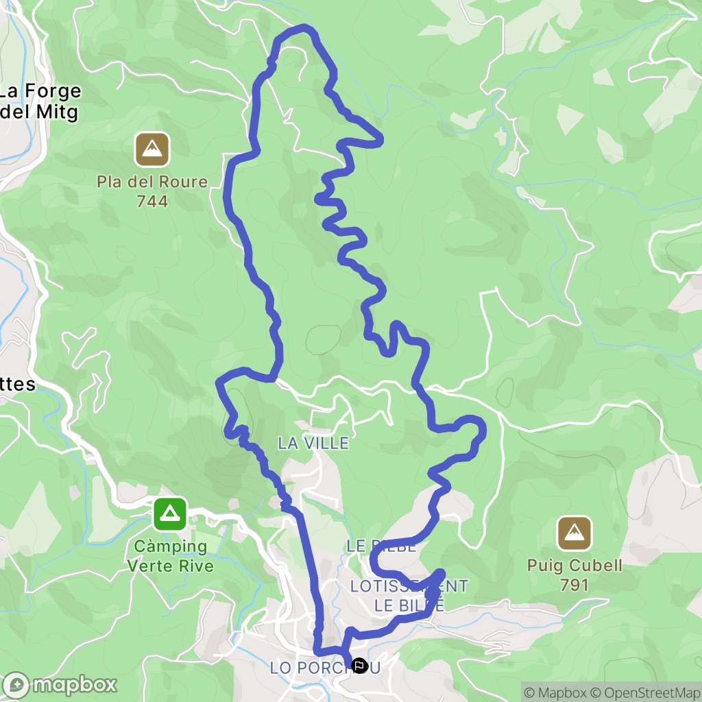 Saint-Laurent-de-Cerdans : carte du parcours de randonnée - France