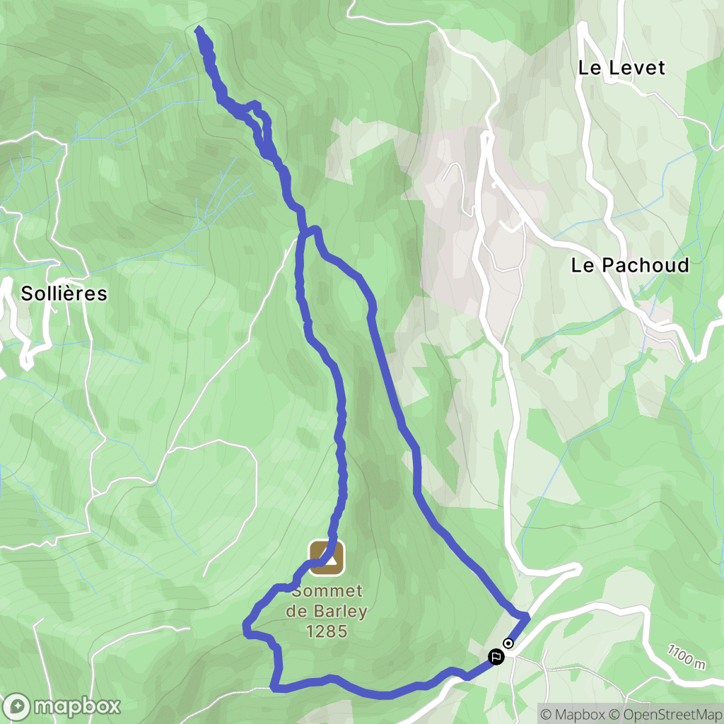 Theys : carte du parcours de randonnée - France