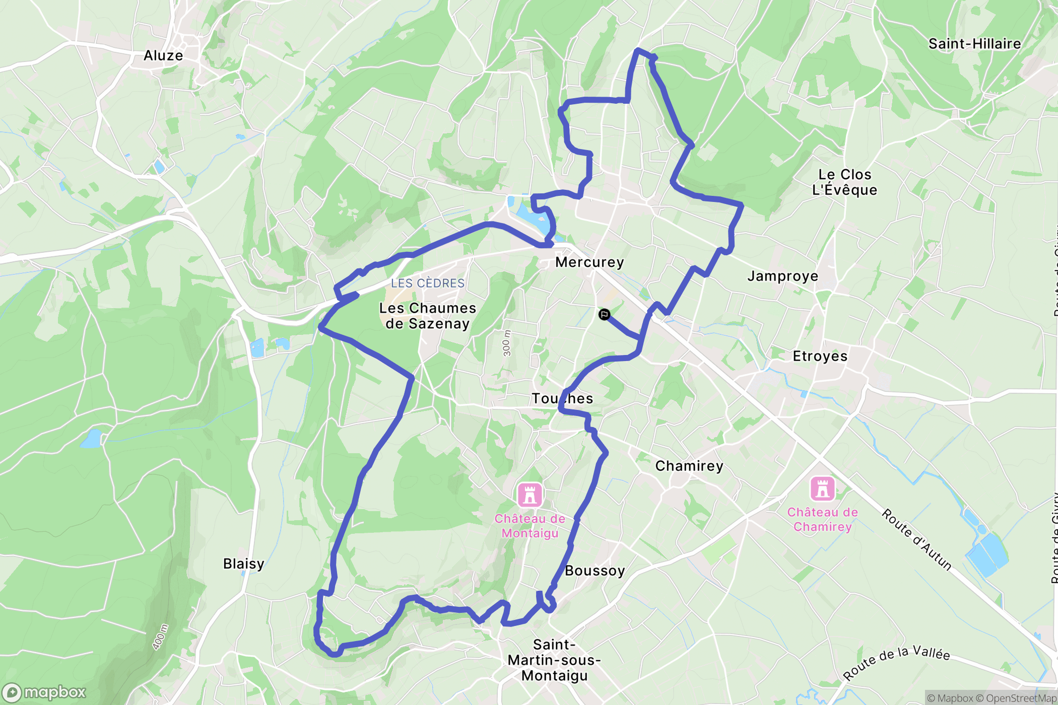Mercurey : carte du parcours de randonnée - France