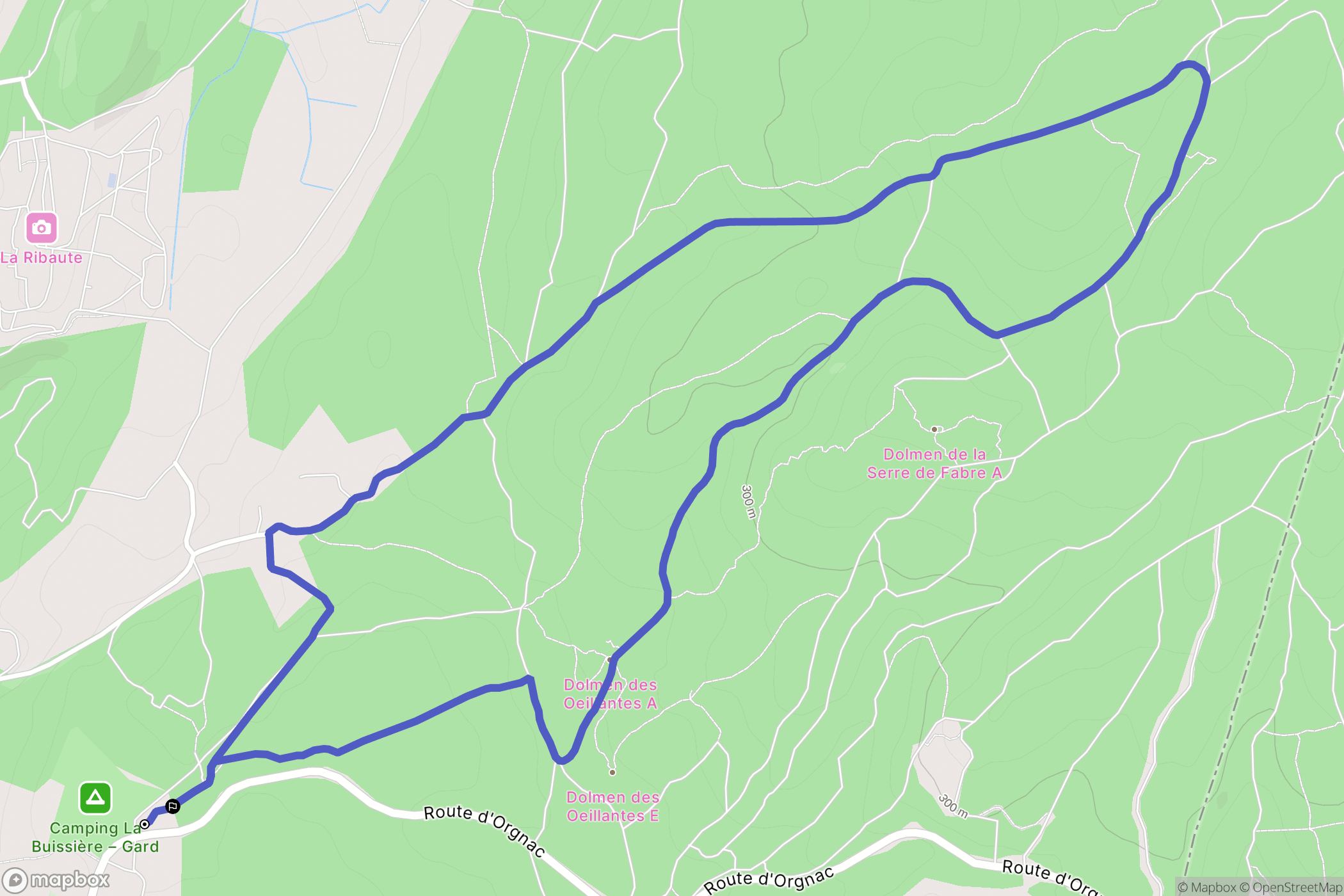 Barjac : carte du parcours de randonnée - France