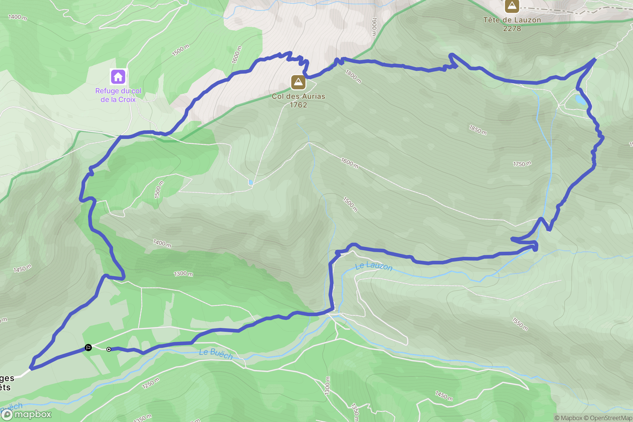 Lus-la-Croix-Haute : carte du parcours de randonnée - France