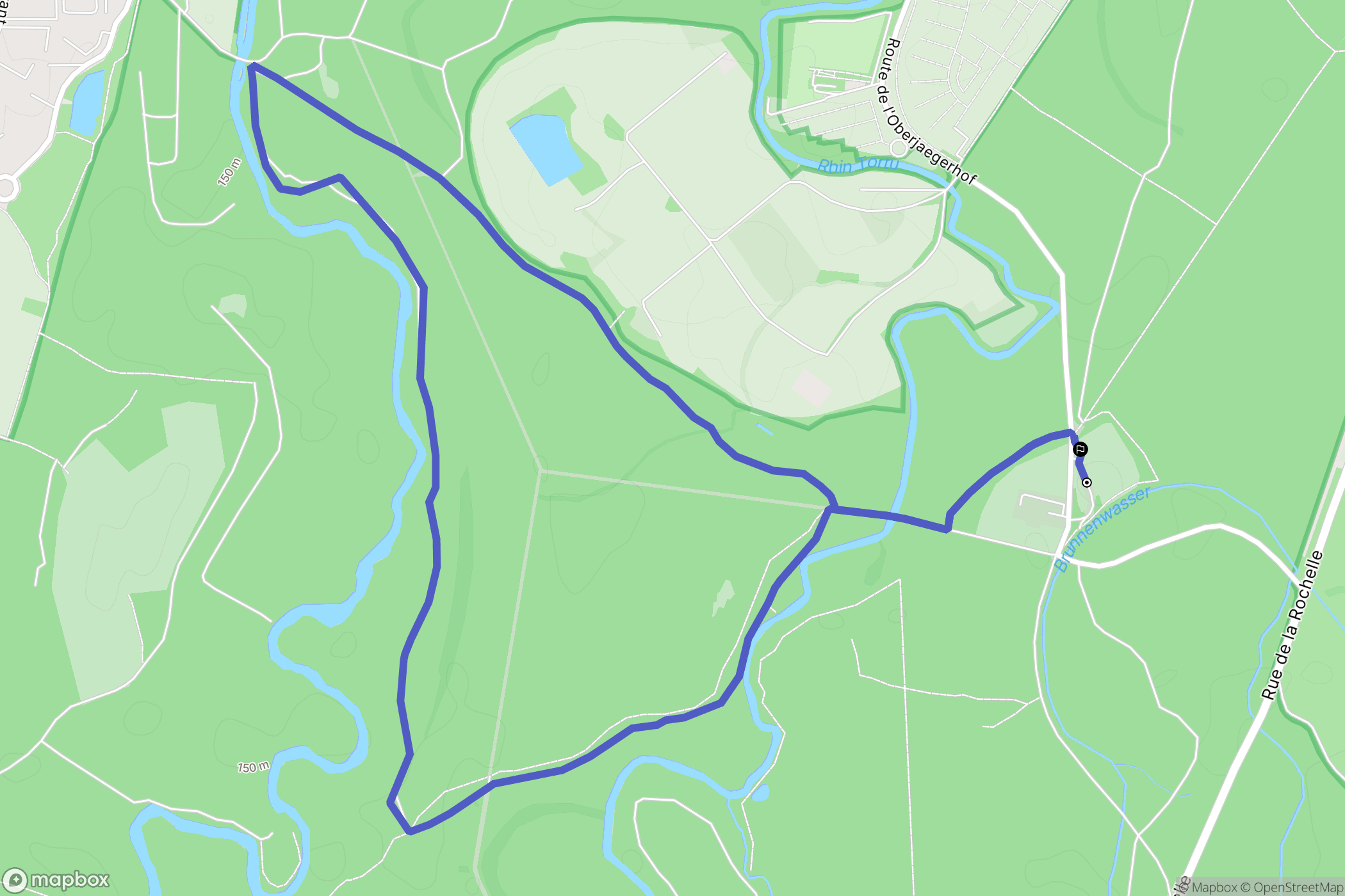 Strasbourg : carte du parcours de randonnée - France
