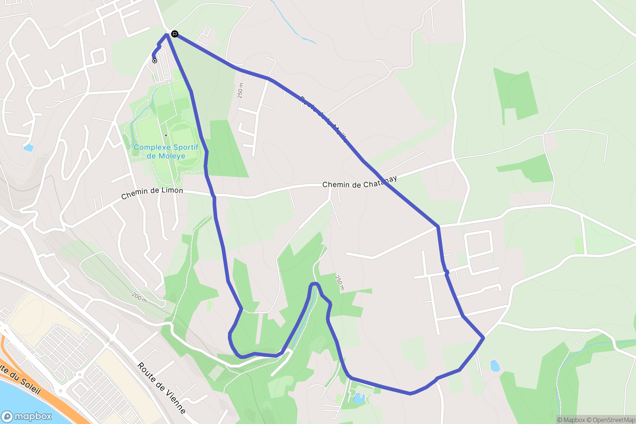 Chasse-sur-Rhône : carte du parcours de randonnée - France