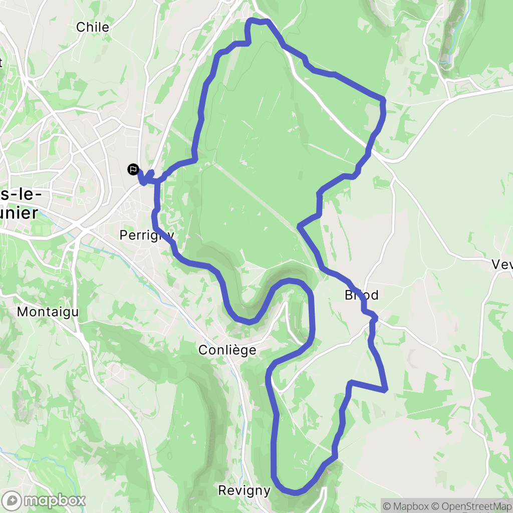Perrigny : carte du parcours de randonnée - France